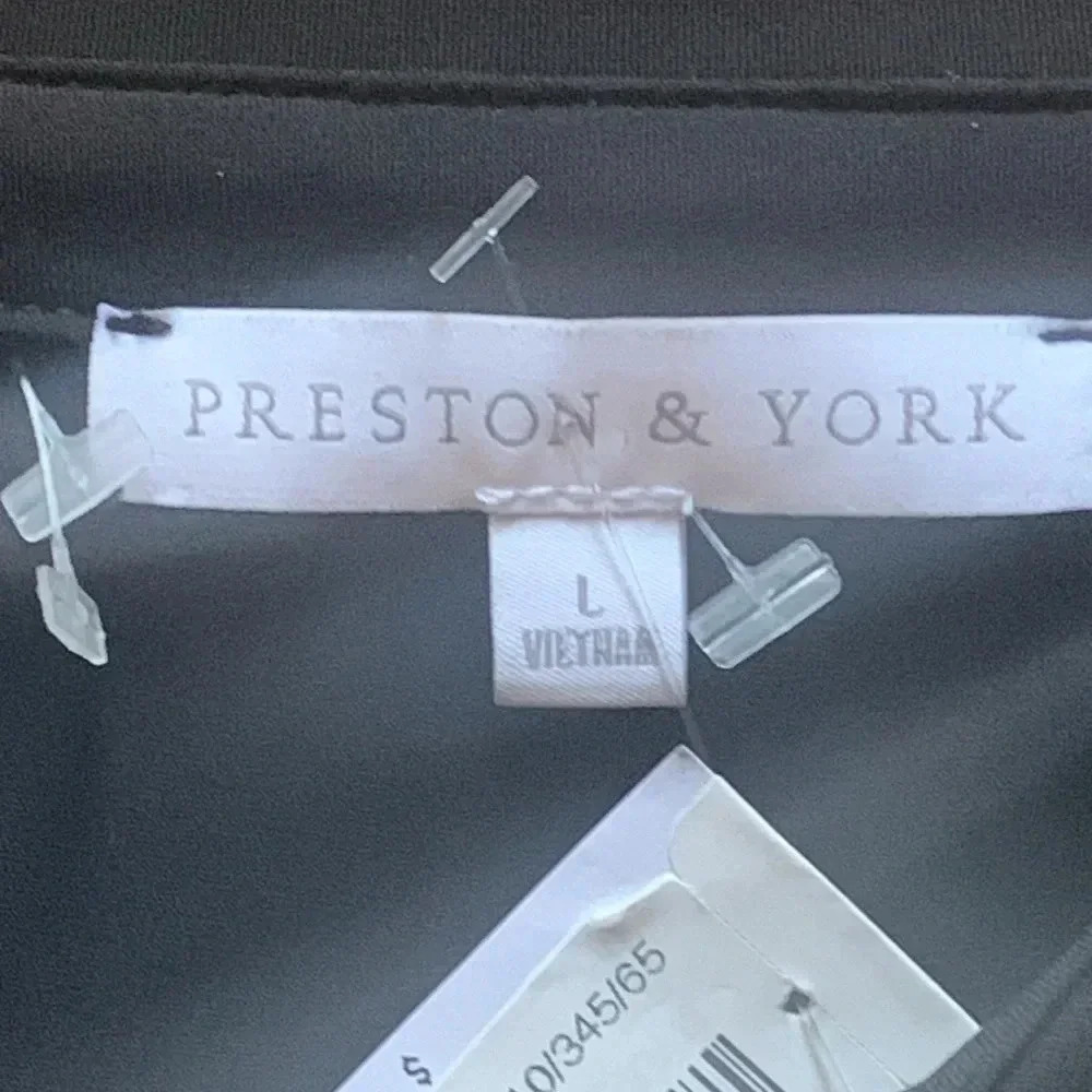 Preston & York Shirt Dress Tie Waist Black Sz Large NWT - Picture 7 of 10